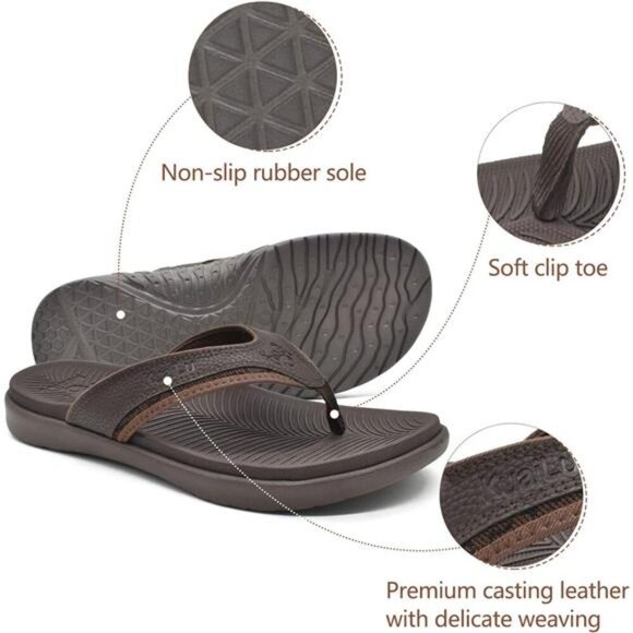 Mens Sport Flip Flops Comfort Orthotic Thong Sandals with Plantar Fasciitis main image 5